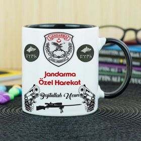 Hediyelen Jandarma Özel Harekat Siyah Kupa Bardak