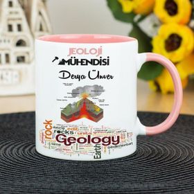 Hediyelen Jeoloji Mühendisi Pembe Kupa Bardak