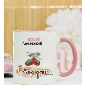 Hediyelen Jeoloji Mühendisi Pembe Kupa Bardak