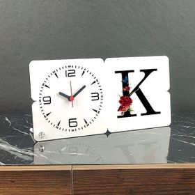 Hediyelen K Harfi Ahşap Masa Saati