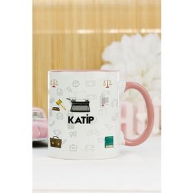 Hediyelen Katip Pembe Kupa Bardak