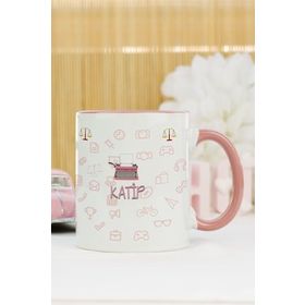Hediyelen Katip Pembe Kupa Bardak