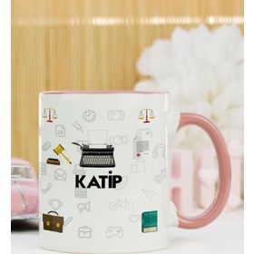 Hediyelen Katip Pembe Kupa Bardak