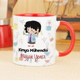 Hediyelen Kimya Mühendisi Kırmızı Kupa Bardak