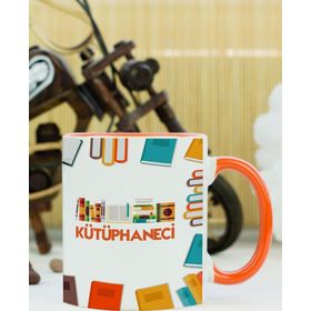 Hediyelen Kütüphaneci Turuncu Kupa Bardak
