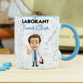 Hediyelen Laborant Mavi Kupa Bardak