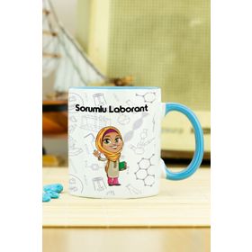 Hediyelen Laborant Mavi Kupa Bardak