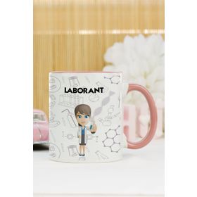 Hediyelen Laborant Pembe Kupa Bardak