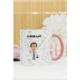 Hediyelen Laborant Pembe Kupa Bardak