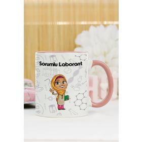 Hediyelen Laborant Pembe Kupa Bardak
