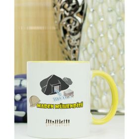 Hediyelen Maden Mühendisi Sarı Kupa Bardak