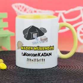 Hediyelen Maden Mühendisi Sarı Kupa Bardak