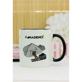 Hediyelen Madenci Siyah Kupa Bardak