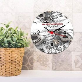 Hediyelen Makine Mühendisi Çizim Tasarım Duvar Saati