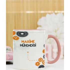 Hediyelen Makine Mühendisi Pembe Kupa Bardak