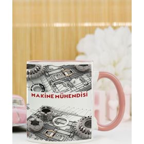 Hediyelen Makine Mühendisi Pembe Kupa Bardak
