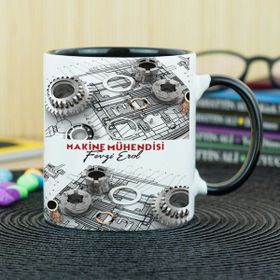 Hediyelen Makine Mühendisi Siyah Kupa Bardak