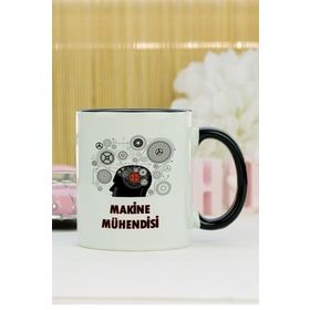 Hediyelen Makine Mühendisi Siyah Kupa Bardak