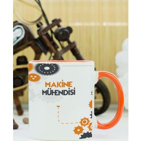 Hediyelen Makine Mühendisi Turuncu Kupa Bardak