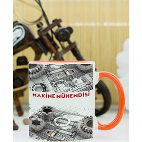 Hediyelen Makine Mühendisi Turuncu Kupa Bardak