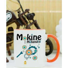 Hediyelen Makine Mühendisi Turuncu Kupa Bardak