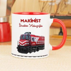 Hediyelen Makinist Kırmızı Kupa Bardak