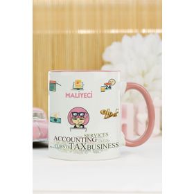 Hediyelen Maliyeci Pembe Kupa Bardak