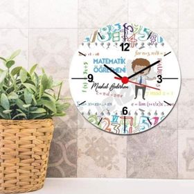 Hediyelen Matematik Öğretmeni Erkek Figür Duvar Saati