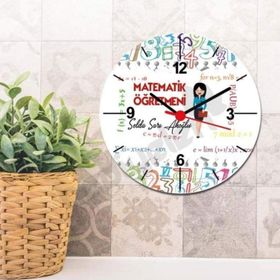 Hediyelen Matematik Öğretmeni Kadın Figür Duvar Saati