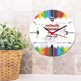 Hediyelen Matematik Öğretmeni Kalem Tasarım Duvar Saati