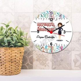 Hediyelen Matematik Öğretmeni Rakam Tasarım Duvar Saati