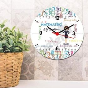 Hediyelen Matematikçi Kadın Figür Duvar Saati