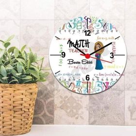 Hediyelen Math Teacher Baş Örtülü Figür Duvar Saati