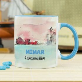 Hediyelen Mimar Mavi Kupa Bardak