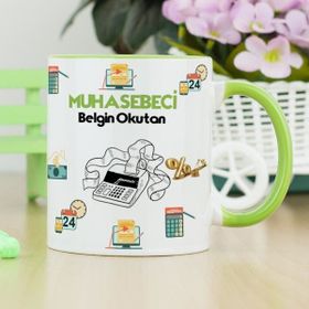 Hediyelen Muhasebeci Yeşil Kupa Bardak