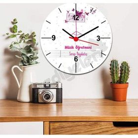 Hediyelen Müzik Öğretmenine Hediye Nota Tasarım Duvar Saati