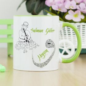 Hediyelen Neyzen Yeşil Kupa Bardak
