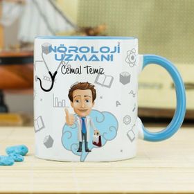 Hediyelen Nöroloji Uzmanı Mavi Kupa Bardak