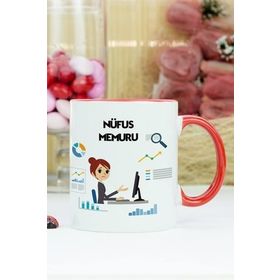 Hediyelen Nüfus Memuru Kırmızı Kupa Bardak