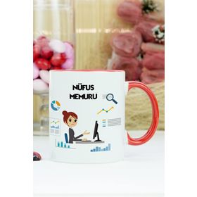 Hediyelen Nüfus Memuru Kırmızı Kupa Bardak