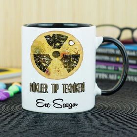 Hediyelen Nükleer Tıp Teknikeri Siyah Kupa Bardak