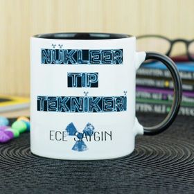 Hediyelen Nükleer Tıp Teknikeri Siyah Kupa Bardak