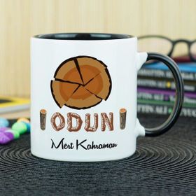 Hediyelen Odun Siyah Kupa Bardak