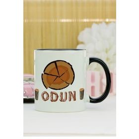 Hediyelen Odun Siyah Kupa Bardak