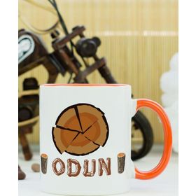 Hediyelen Odun Turuncu Kupa Bardak