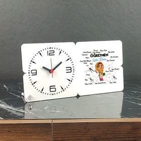 Hediyelen Öğretmen Ahşap Masa Saati
