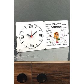 Hediyelen Öğretmen Ahşap Masa Saati
