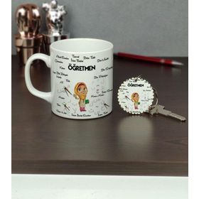 Hediyelen Öğretmen Kupa Bardak ve Anahtarlık Set