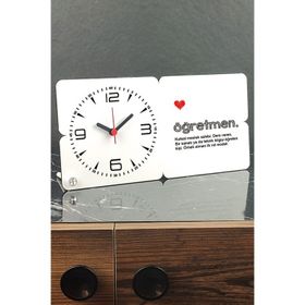 Hediyelen Öğretmen Tanımlayıcı Ahşap Masa Saati