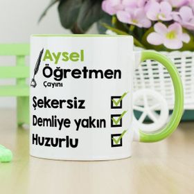 Hediyelen Öğretmen Yeşil Kupa Bardak
